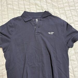 Hollister Men's black Polo with Embroidered Logo